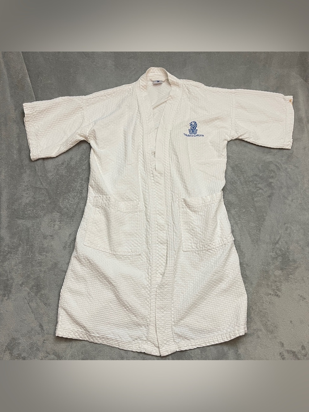 Vtg RITZ CARLTON Hotel luxury cotton bathrobe robe UNISEX Made in USA